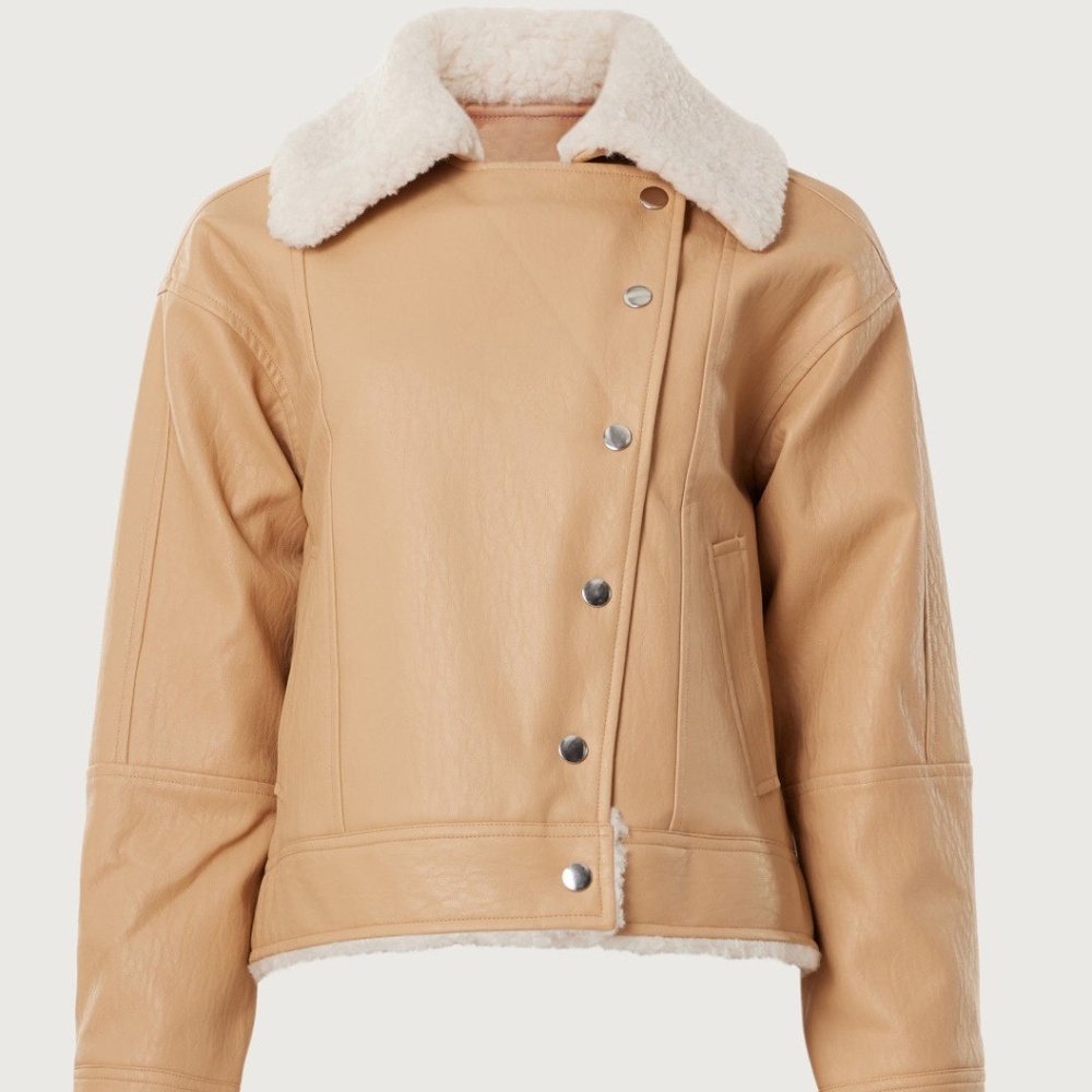 Derek Lam Collective Oversized Shearling Jacket, M